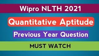Wipro NLTH 2021  Aptitude  Previous Year Solved  The Coding Bytes