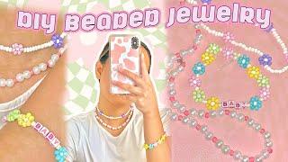 DIY BEADED JEWELRY NECKLACES + PHONE CHARM   DIY DAISYFLOWERS