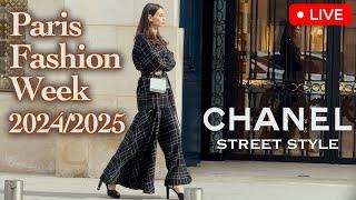 CHANEL  Street Style Fall-Winter 20242025 Paris Fashion Week. What are people wearing in Paris