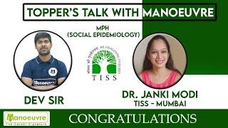 TwT - TISSNET TOPPERS TALK - DR. JANKI MODI - MPH SOCIAL EPIDEMIOLOGY - TISS MUMBAI