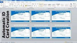 Just 1 Click make Automatic Id Card Creation in Microsoft office Word