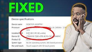 How to Fix All RAM GB Not Useable Problem in Windows 1087 installed ram 8gb 3.95 usable