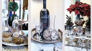 Wet Bar Decorating Ideas - How to Style a Wine Bar - Christmas & New Years Bar Decorating Ideas