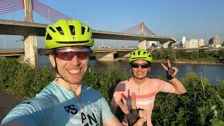 Japan Cycling Tour【4K】1 Hour Bike Ride   Full Bike Commute in Nagoya Japan