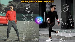 Outline Sketch Effect  PicsArt Tutorial  sketch photo editing