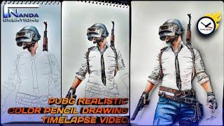 PUBG drawing with colour step by step easy