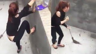 Huge Rat Chases a Woman Around in Circles