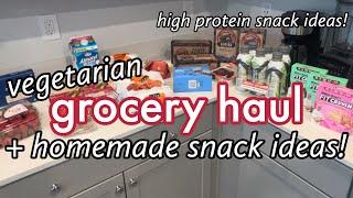 VEGETARIAN GROCERY HAUL & EASY SUMMER SNACK IDEAS Homemade High Protein Vegetarian Snacks