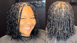 Boho Knotless Braid Bob Tutorial Beginner Friendly & Detailed Knotless Braided Bob with Curly Hair