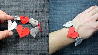 Paper BRACELET HEARTS  Origami Decoration  Tutorial DIY by ColorMania