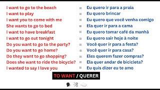 Verbo QUERER  TO WANT em Inglês para Praticar SPEAKINGLISTENINGREADING #3