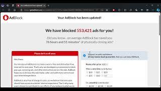 ad block has updated their software updates which some bug fixes and slowdown in some websites