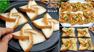 Flower Cheese Garlic Bread  New Snacks Recipes  Garlic Bread Recipe  Bread Snacks  New Recipe