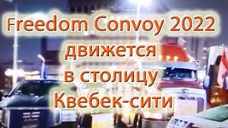 Freedom Convoy 2022 движется в столицу Квебек-сити