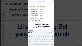 Belajar Penjumlahan dgn Rumus SUM di Google Spreadsheet di Ponsel android