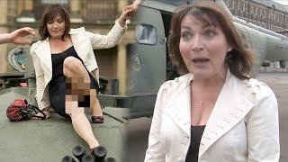 Lorraine Kelly riding a tank