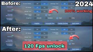 Unlock 120fps in Every Phone 2024 100% working  Mobile legends Bang Bang