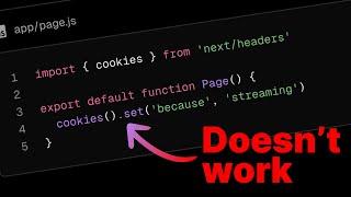 Why you cant set cookies in Server Components