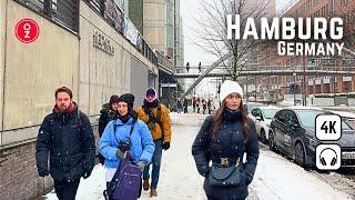 Hamburg Germany - Rich People District Speicherstadt & Hafen City  Snowy Day ️ Walking Tour 4K 