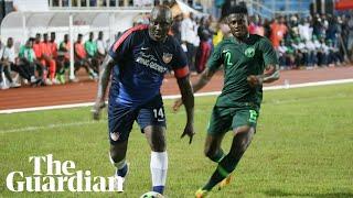 George Weah leads Liberia in politics and on the pitch at the age of 51