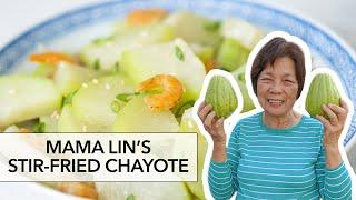 Chinese Stir-Fried Chayote & Visiting Mama Lins Garden  Cooking with Mama Lin