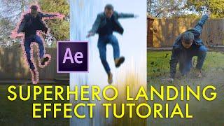 SUPERHERO LANDING effect tutorial After Effects