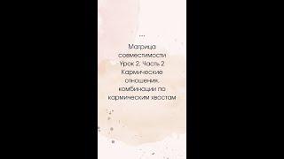 Матрица совместимости. Урок 2. Часть 2. Кармические отношения комбинации по кармическим хвостам