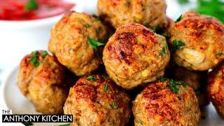 The BEST Baked Turkey Meatballs  LOADED With of Flavor