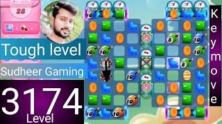 Candy crush saga level 3174 । Tough level । No boosters । Candy crush saga 3174 । Sudheer Gaming