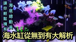 海水缸從無到有小資族也可以擁有海底總動員尼莫與茉莉換水、鹽度、魚種選擇資深貿易商親手傳授多年經驗蛋白機到底要不要買？讓我們帶著大家前進繽紛的海底世界