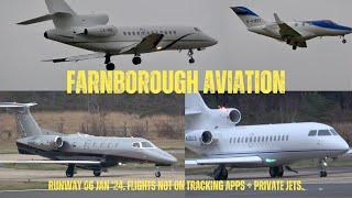 Runway 06 Action  Farnborough. Flights not on Flight Tracking Apps