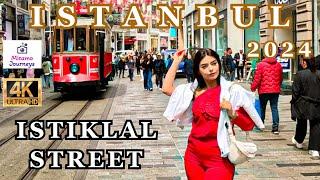 ISTANBUL CITY CENTER WALKING TOUR  ISTIKLAL STREET TO TAKSIM SQUARE  MAY 2024  UHD 4K 60FPS