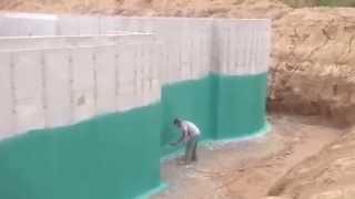 Rub-R-Wall Waterproofing on Poured Concrete Foundation