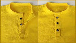 designer piping collar kurta stiching  sew a lower neck kurta  kurta stiching full video 