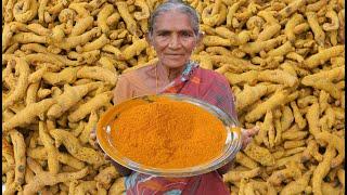 TURMERIC Powder Making Process  Turmeric powder  countryfoodcooking