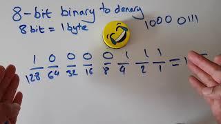 8-bit binary to denary decimal