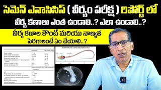 కణాల సమస్యను గుర్తించడం Semen Analysis Test In Telugu  How to Read a Semen Analysis Report