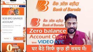 Bank of Baroda Online Account Opening  BOB Zero Balance Account Opening Online  Bank of Baroda