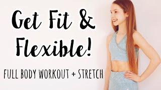 Workout and Stretch with me at home full body + no equipment