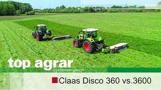 Systemvergleich zwischen Claas Disco 360 und Disco 3600 Contour – Gras mähen