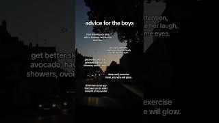 Advice for the boys