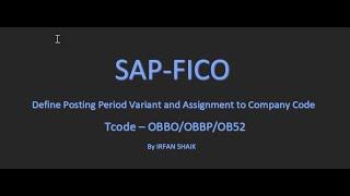 How to Define Posting Period Variant in SAP