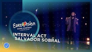 Salvador Sobral performs with Caetano Veloso at the Grand Final of the 2018 Eurovision Song Contest