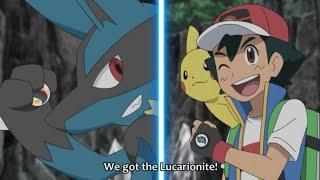 Ash And Lucario Got Lucarios Mega Stone LucarioNite  Pokemon Journeys Episode 84.