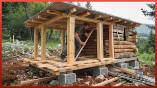 Man Spends 100 DAYS Building Wood CABIN in Volcanic Island  START TO FINISH by @WildGnomos