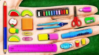 SMART SCHOOL CRAFTS  How to Pass The Exams Easily Tiny DIY Ideas by 123 GO SCHOOL