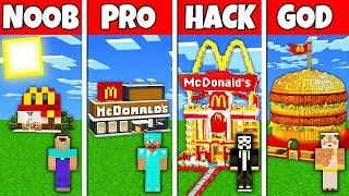 Minecraft Battle NOOB vs PRO vs HACKER vs GOD MCDONALDS HOUSE BUILD CHALLENGE in Minecraft