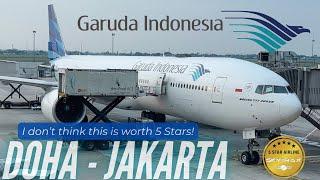 The Garuda Indonesia B777-300ER  New Flight Doha - Jakarta  Garuda Economy Class  Trip Report