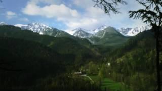 Закопане Zakopane - живописный вид одной из долин с переменной облачностью ускорено в 10 раз