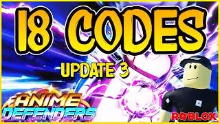 2 NEW CODES18 WORKING CODES for ANIME DEFENDERS  Update 3  Roblox 2024  Codes for Roblox TV